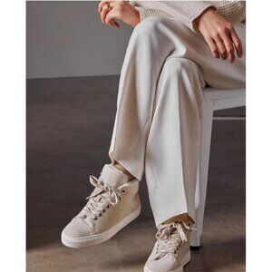 Aether Durham Bone Suede sneakers size 9 with Shearling high top Wedge Trainers